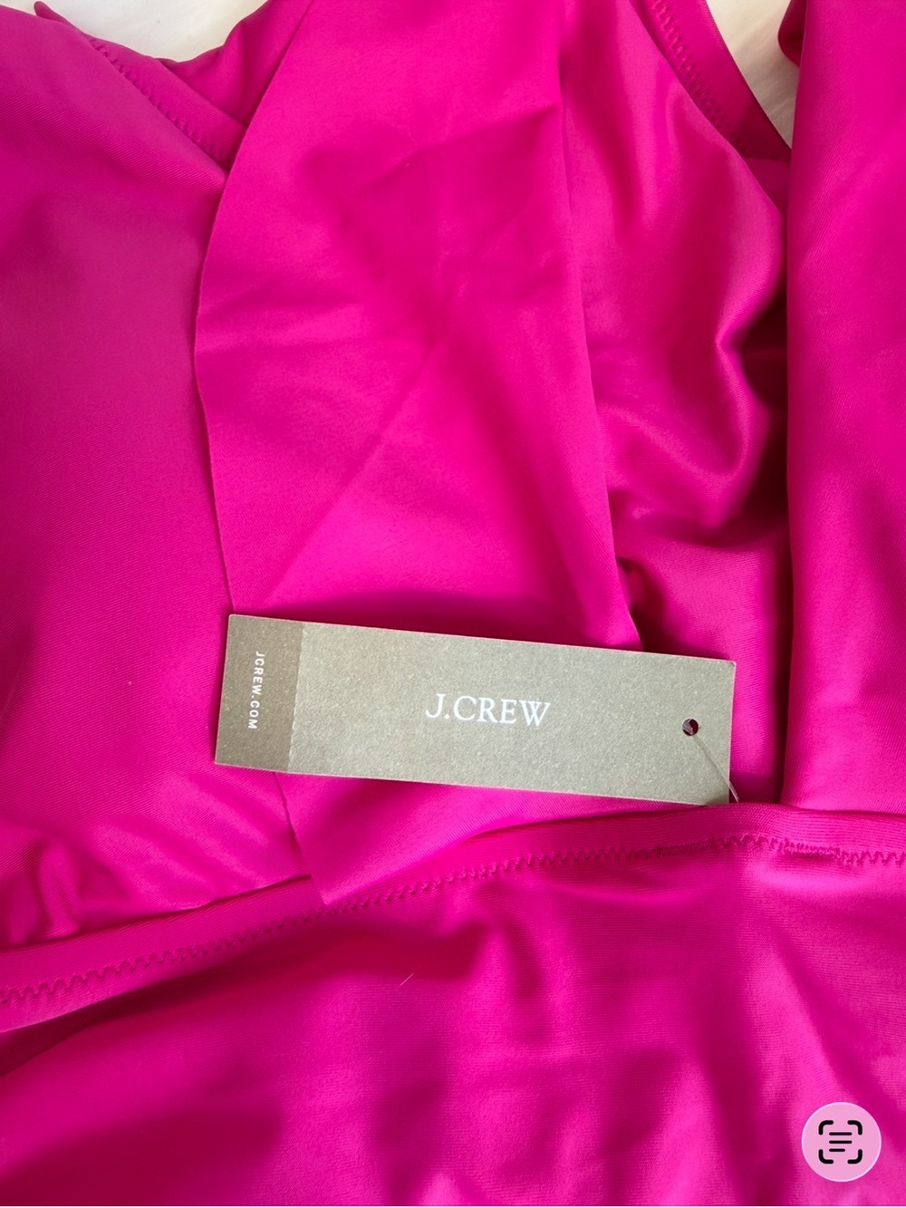 NWT J. Crew V-Neck Ruffle Front One Piece Swimsuit Radiant Fuchsia Size 12 - Picture 9 of 16